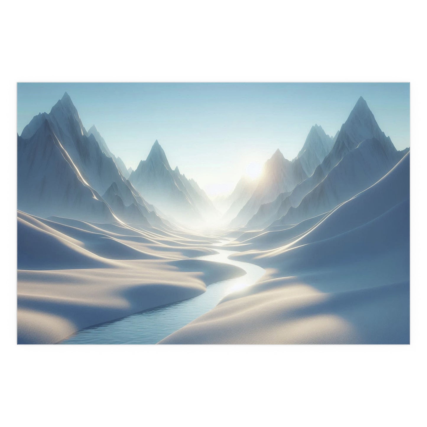 Icy Peaks in Summer | Time Changes For All | Indoor and Outdoor Silk Poster