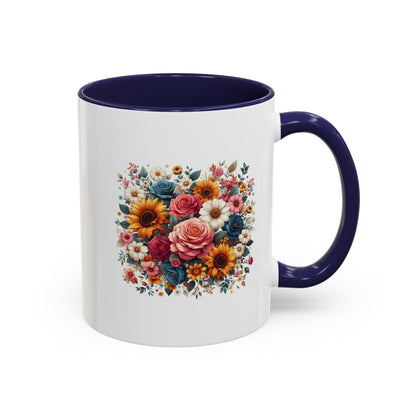 Fleurs multicolores | Tasse à café Accent (11, 15 oz)