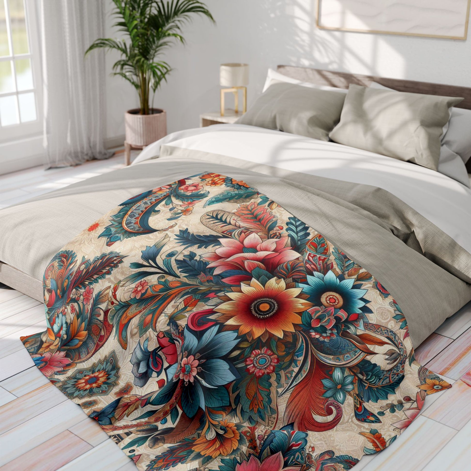 Multicolored Flower Pattern | Arctic Fleece Blanket