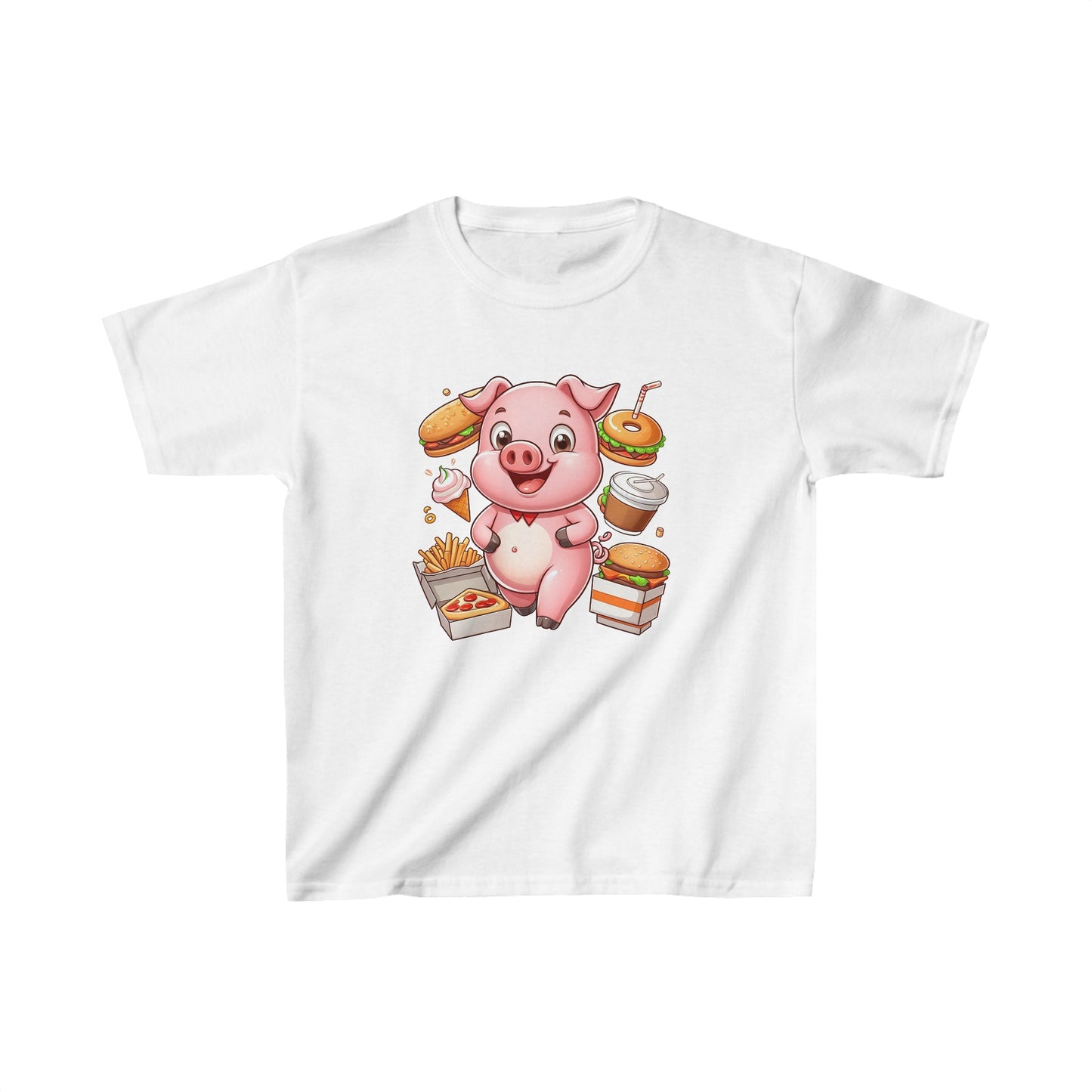 Camiseta de algodón pesado para niños Foodie Piggy