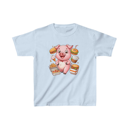 Camiseta de algodón pesado para niños Foodie Piggy