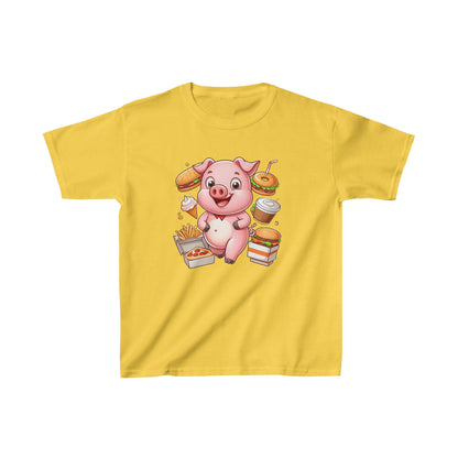 Camiseta de algodón pesado para niños Foodie Piggy