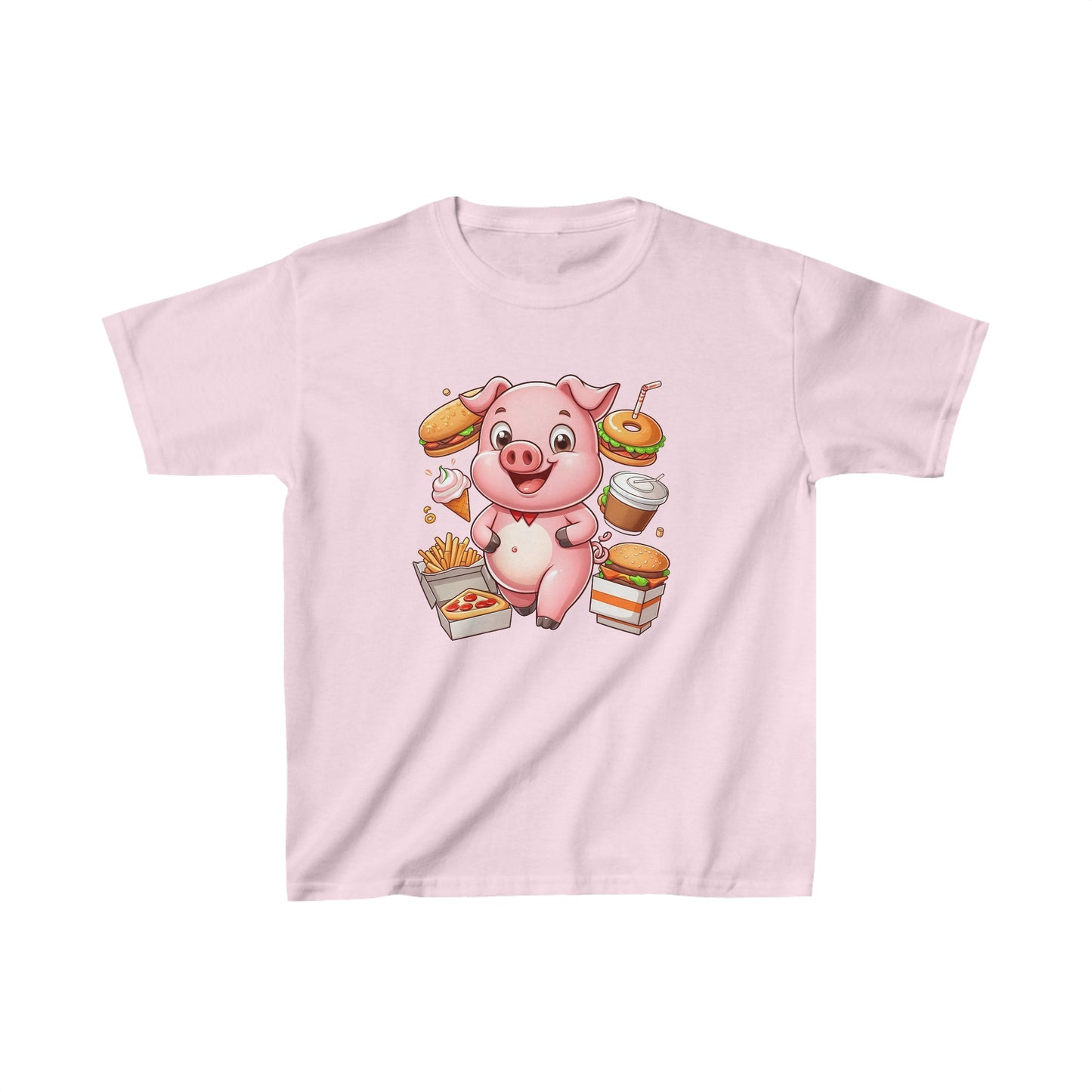 Camiseta de algodón pesado para niños Foodie Piggy