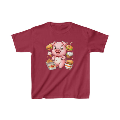 Camiseta de algodón pesado para niños Foodie Piggy