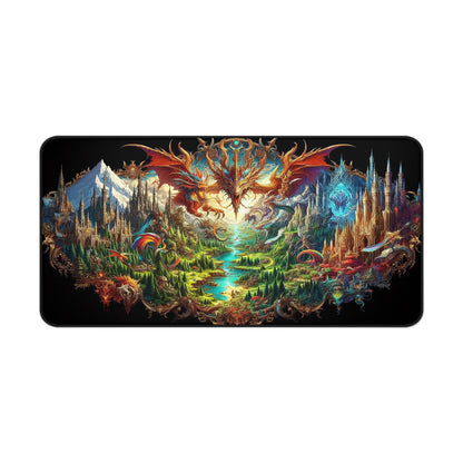 Fantasy Land with Magical Creatures | Desk Mat