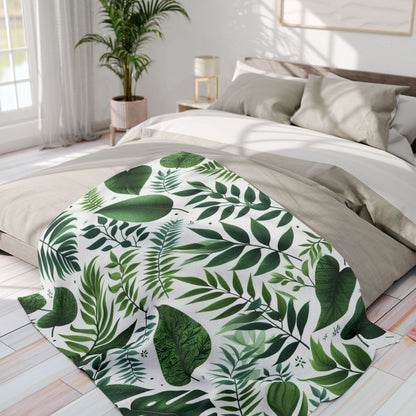 Fern, Palm and Other Leaves | Arctic Fleece Blanket