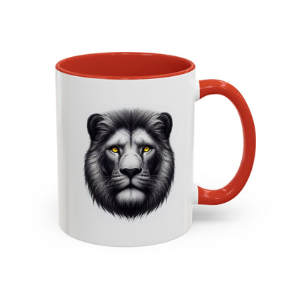 Lion Face with Golden Eyes | Accent Coffee Mug (11, 15oz)