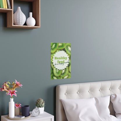 Healthy Food For A Happy Mood | Indoor and Outdoor Silk Poster