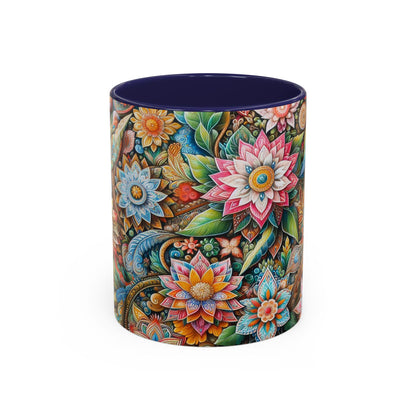 Floral Pattern | Accent Coffee Mug (11oz)