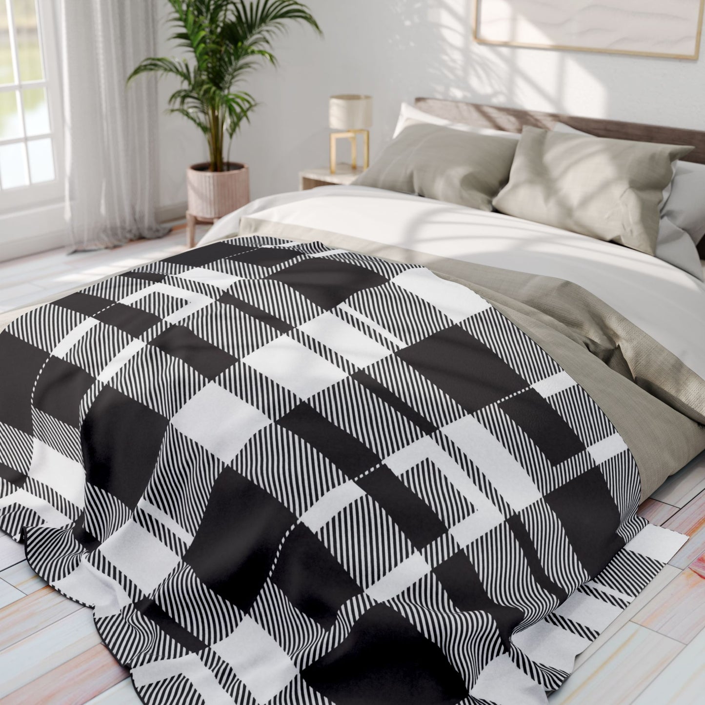 Black, White Pattern | Arctic Fleece Blanket