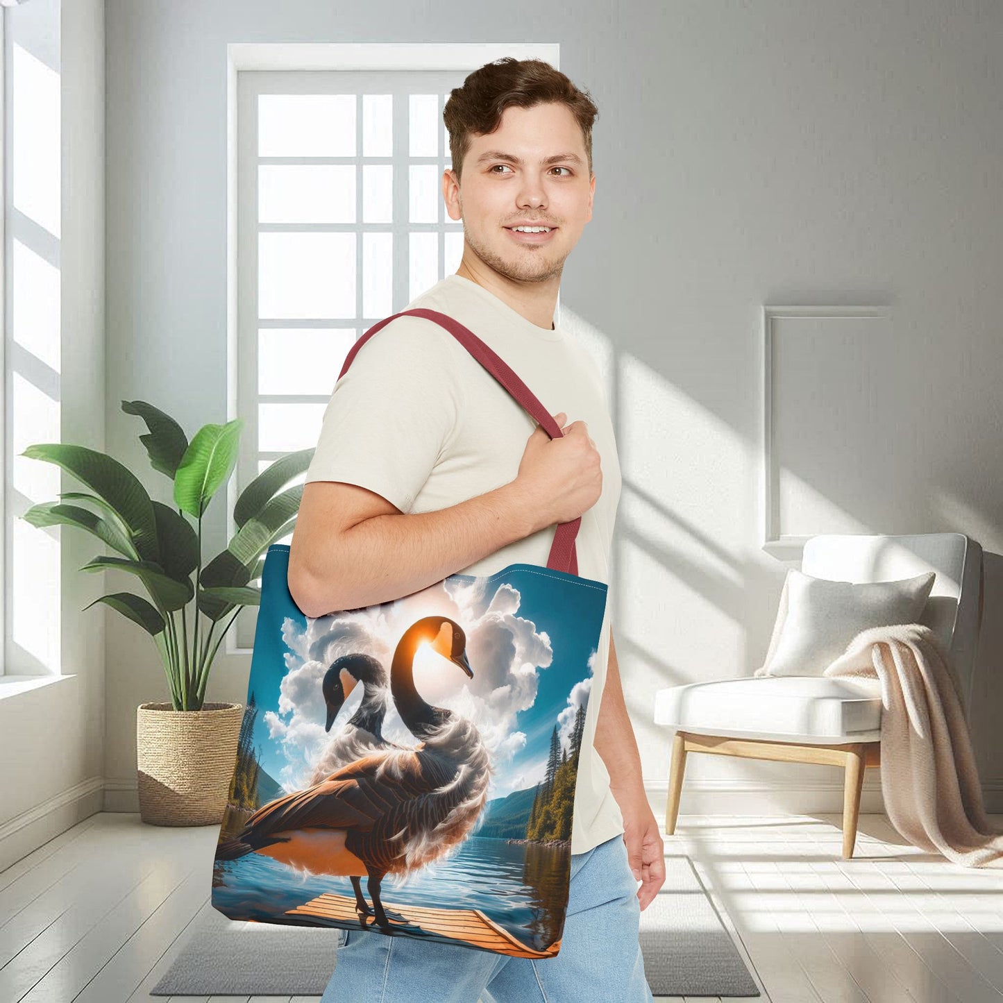 Canadian Geese On A Pier | Tote Bag