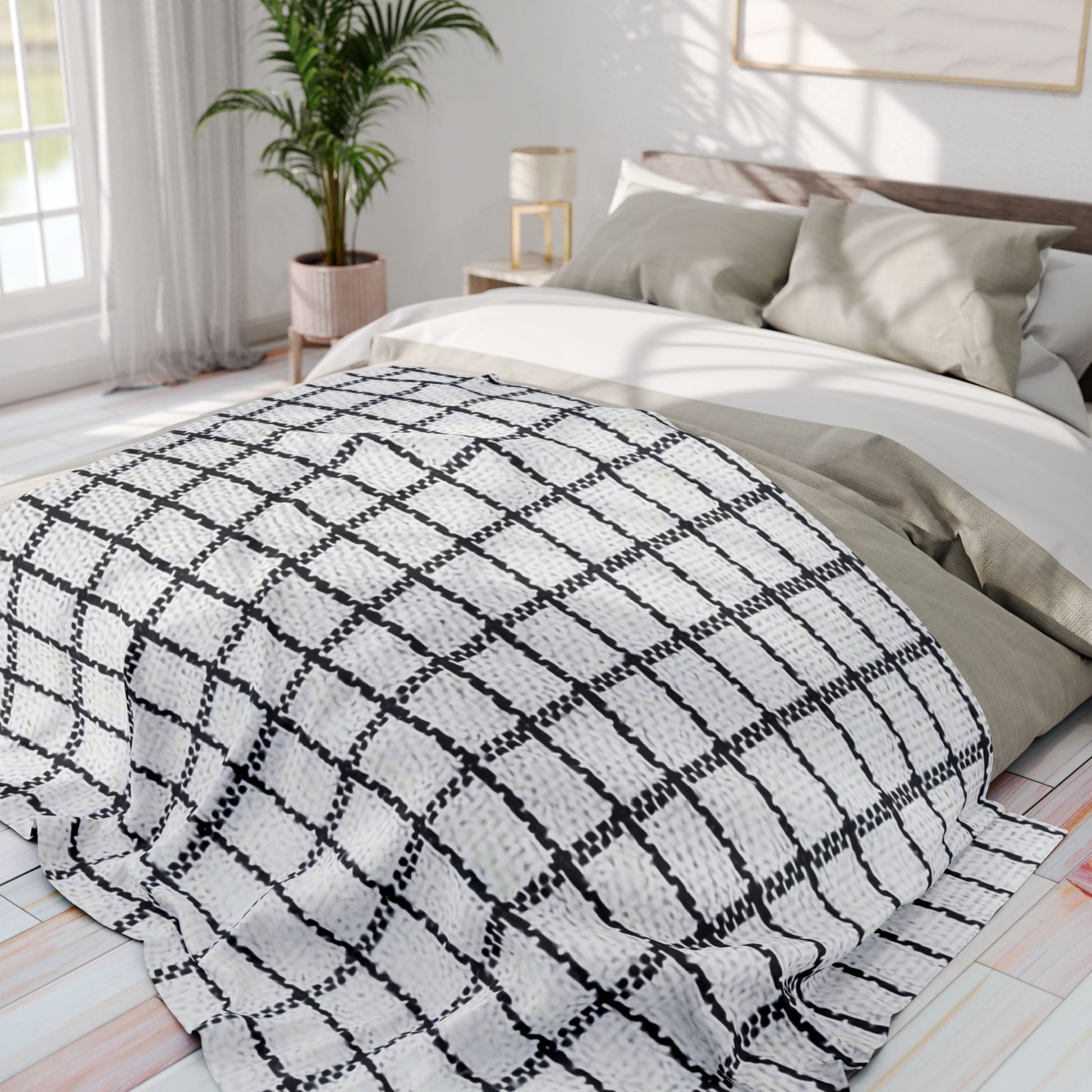 Graph Check Pattern | Arctic Fleece Blanket