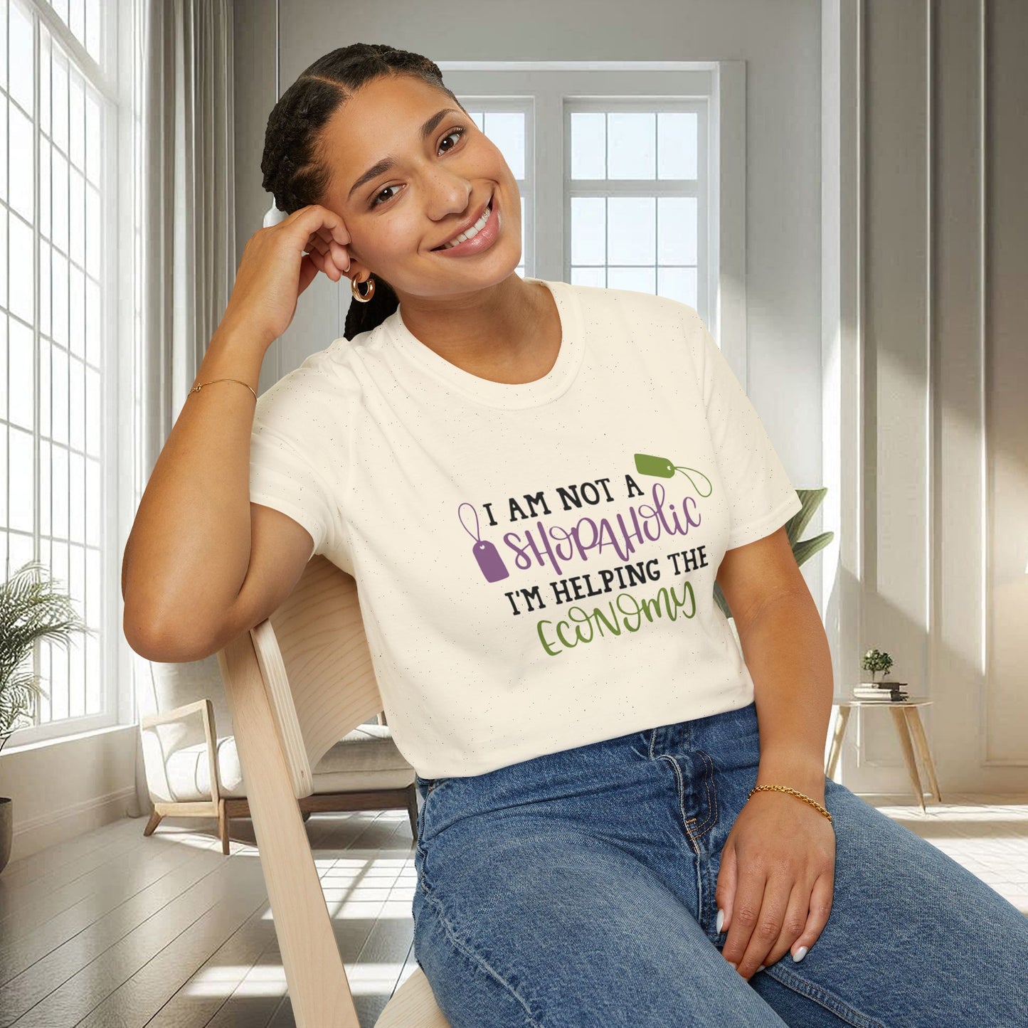 I am not Shopaholic I am helping the economy | Unisex Soft T-shirt