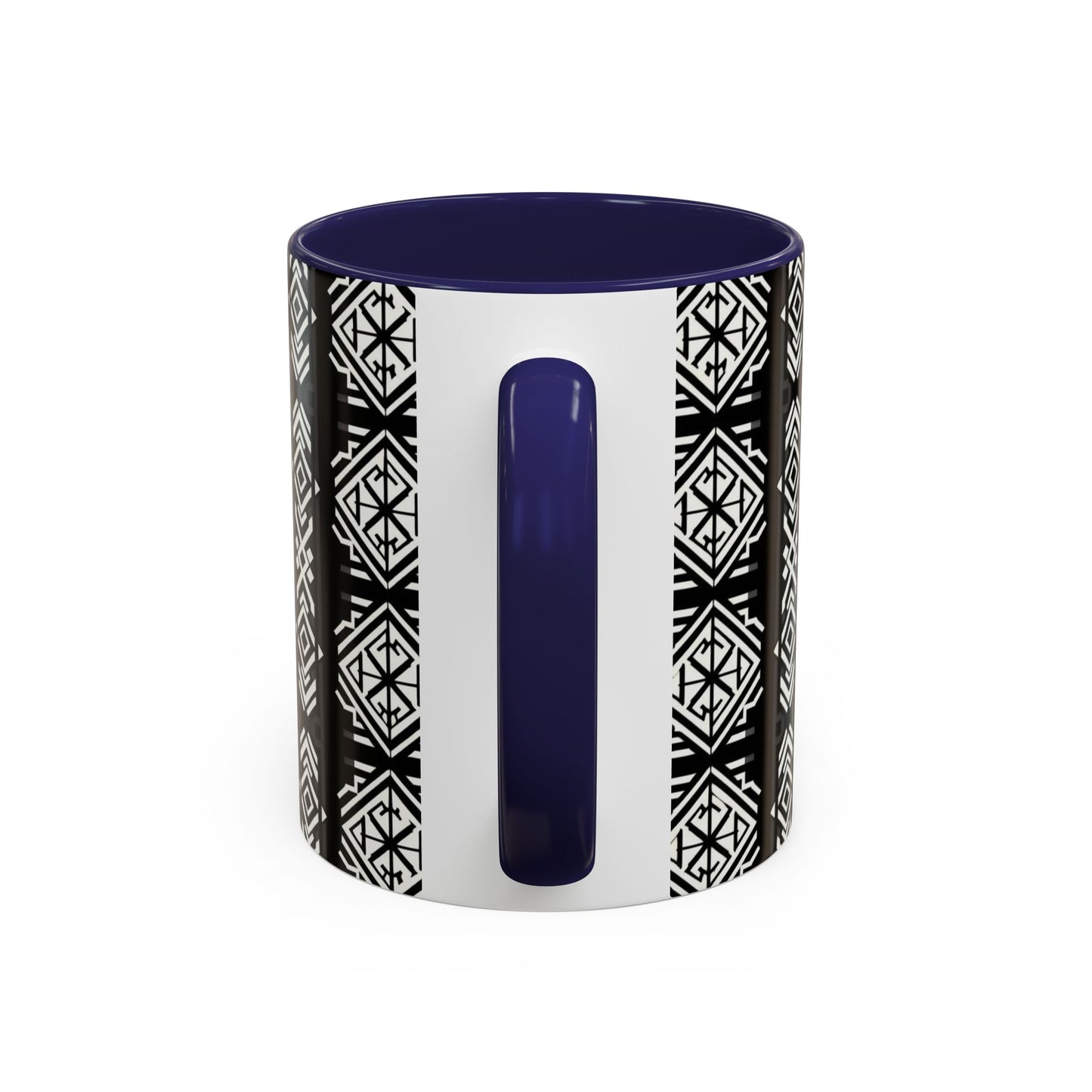 Black, White Geometric Pattern | Accent Coffee Mug (11oz)