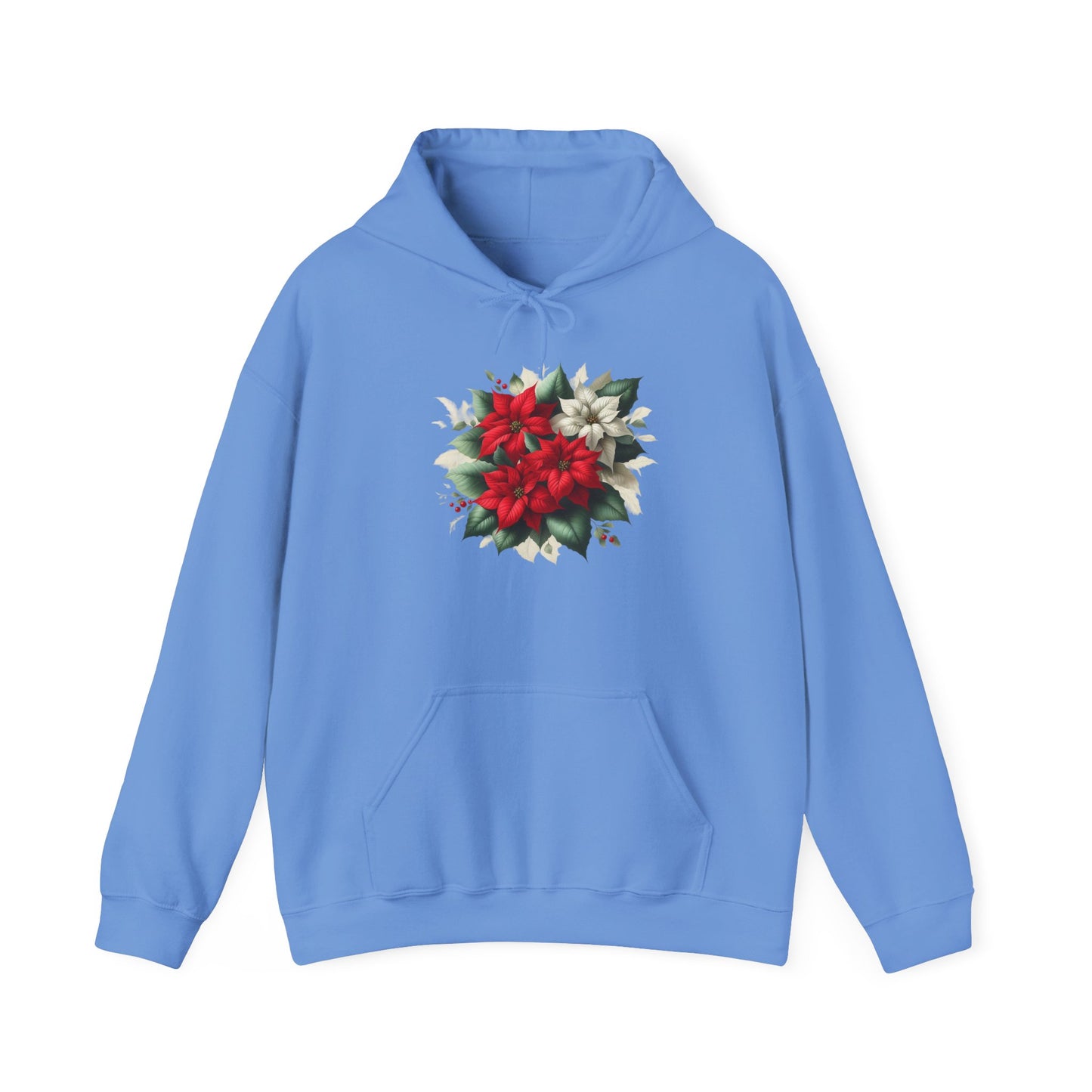 Festive Poinsettia Flowers | Unisex Heavy Blend™ Hooded Sweatshirt