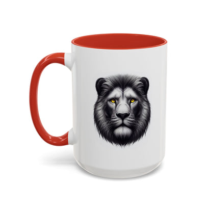 Lion Face with Golden Eyes | Accent Coffee Mug (11, 15oz)