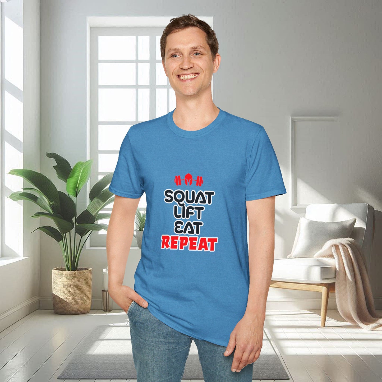 Squat Lift Eat Repeat | T-shirt doux unisexe