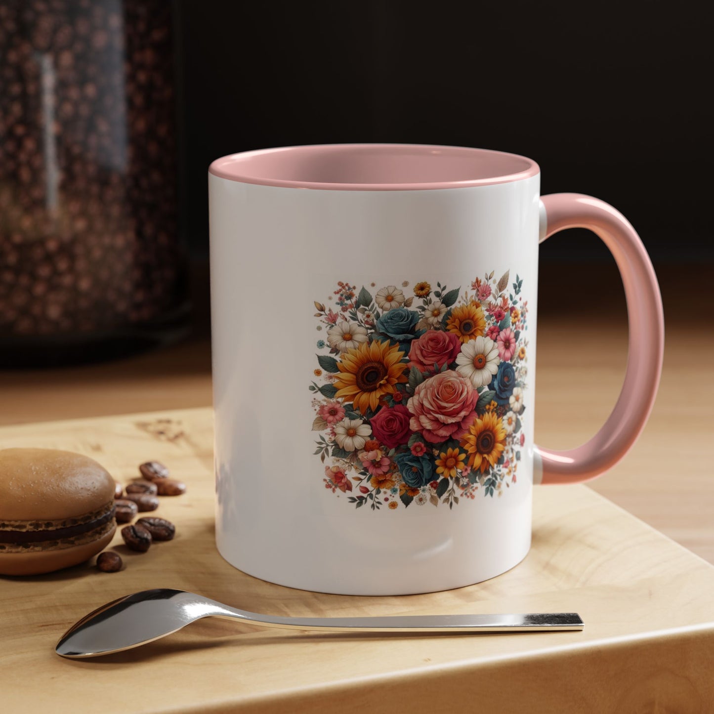 Fleurs multicolores | Tasse à café Accent (11, 15 oz)