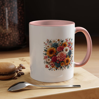 Fleurs multicolores | Tasse à café Accent (11, 15 oz)