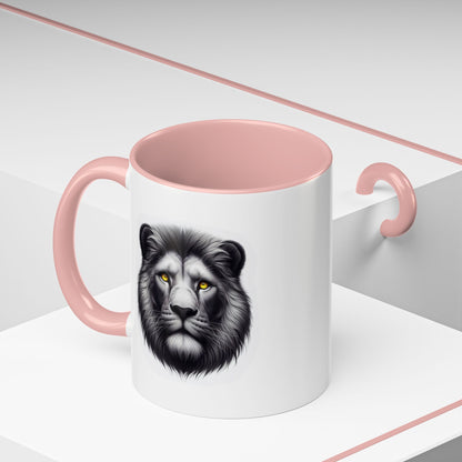 Lion Face with Golden Eyes | Accent Coffee Mug (11, 15oz)