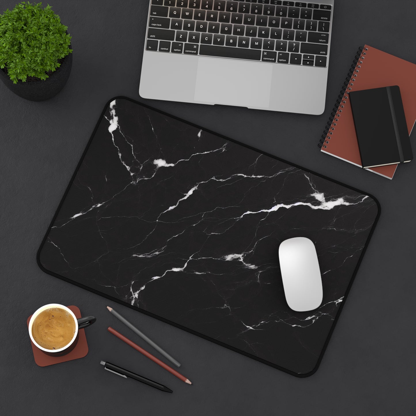 Black Marble Pattern | Desk Mat