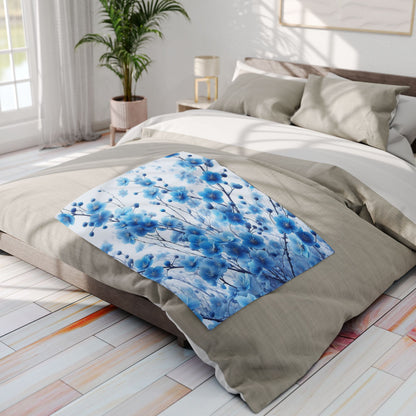 Blue Cherry Blossoms | Arctic Fleece Blanket