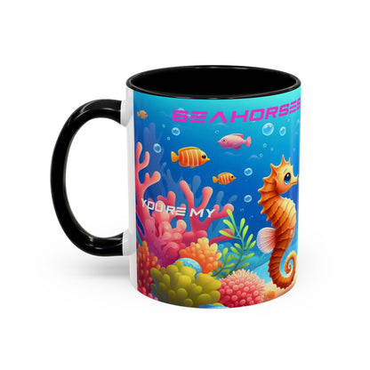 Seahorses Mate For Life | You Are My Seahorse | Accent Coffee Mug (11oz)