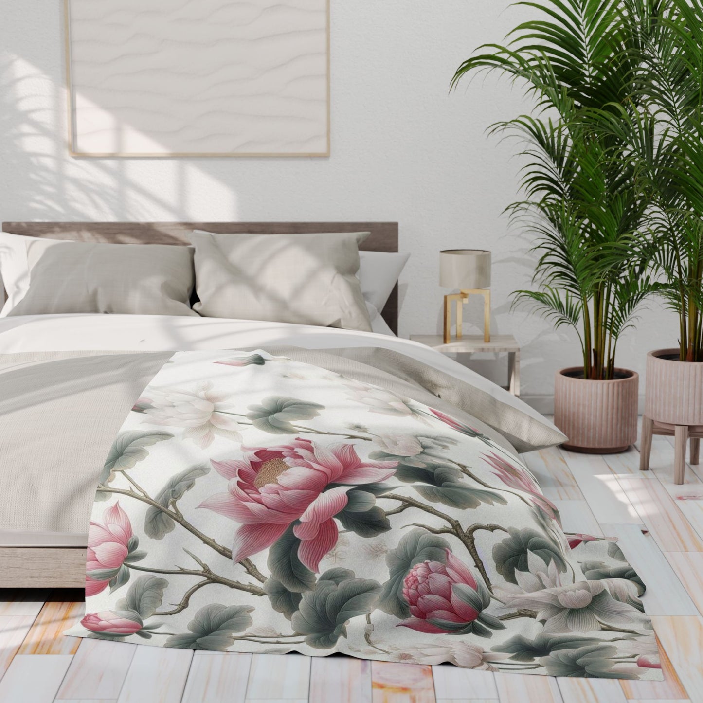 Full Bloom Lotuses | Arctic Fleece Blanket