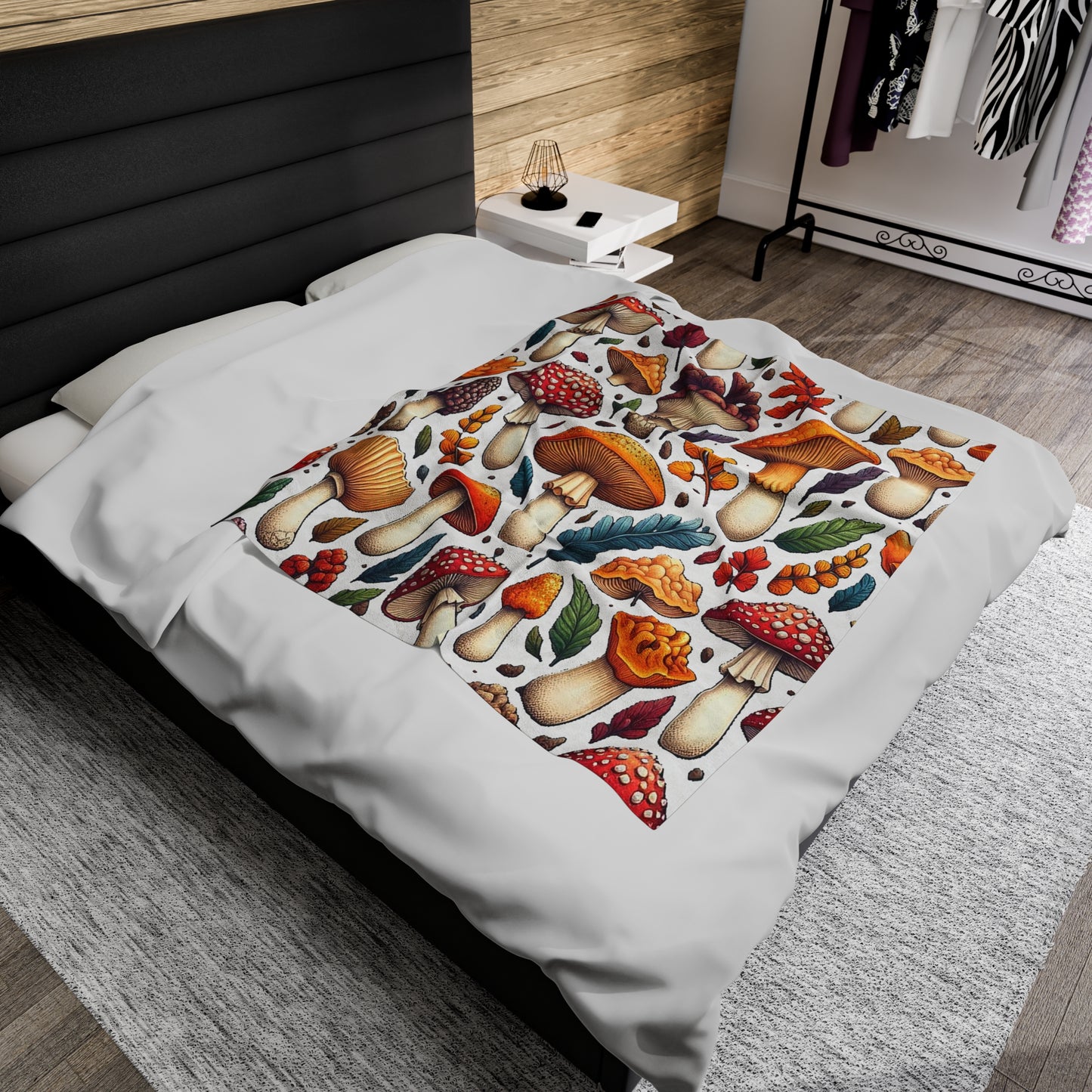 Mushrooms | Velveteen Plush Blanket