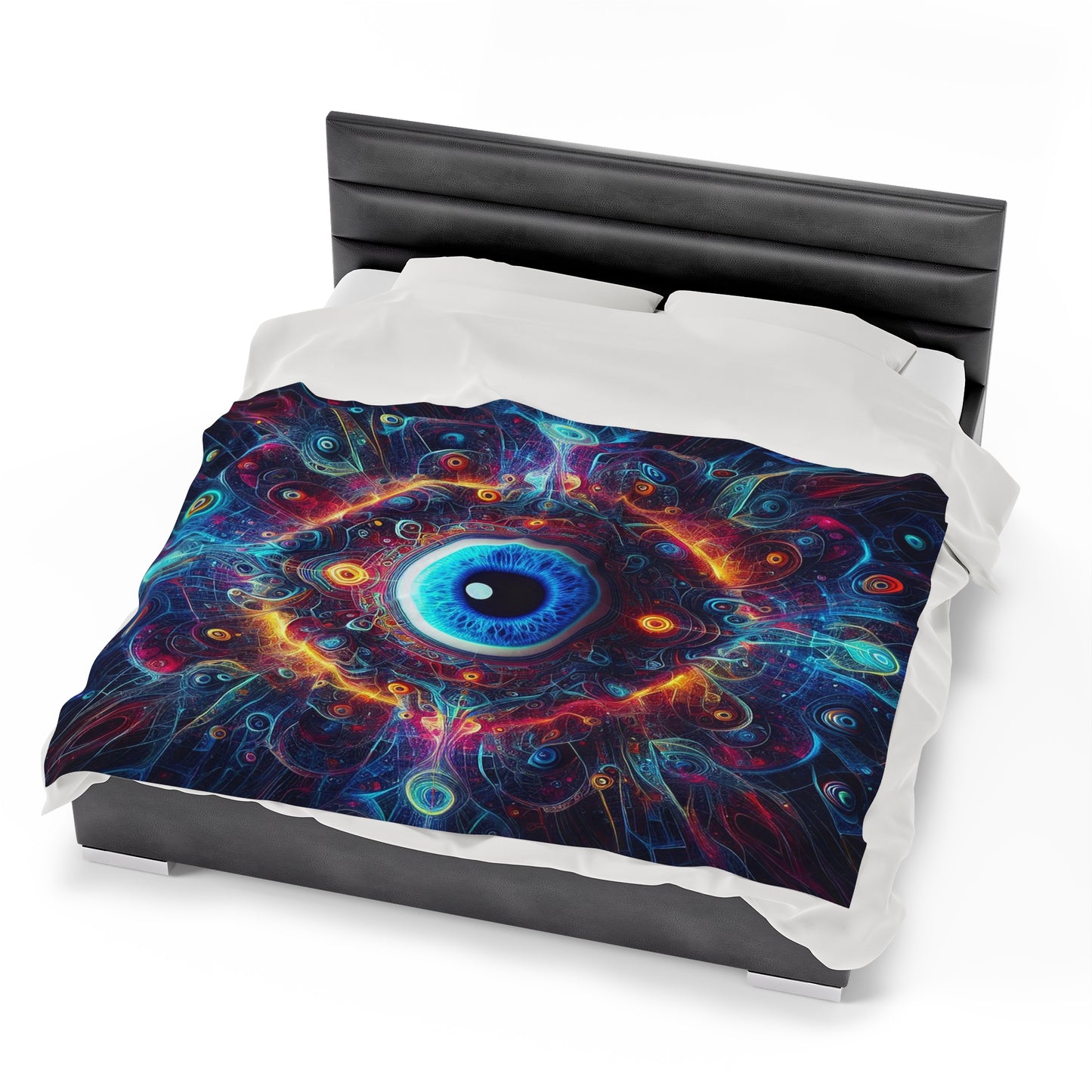 Evil Eye Design | Velveteen Plush Blanket