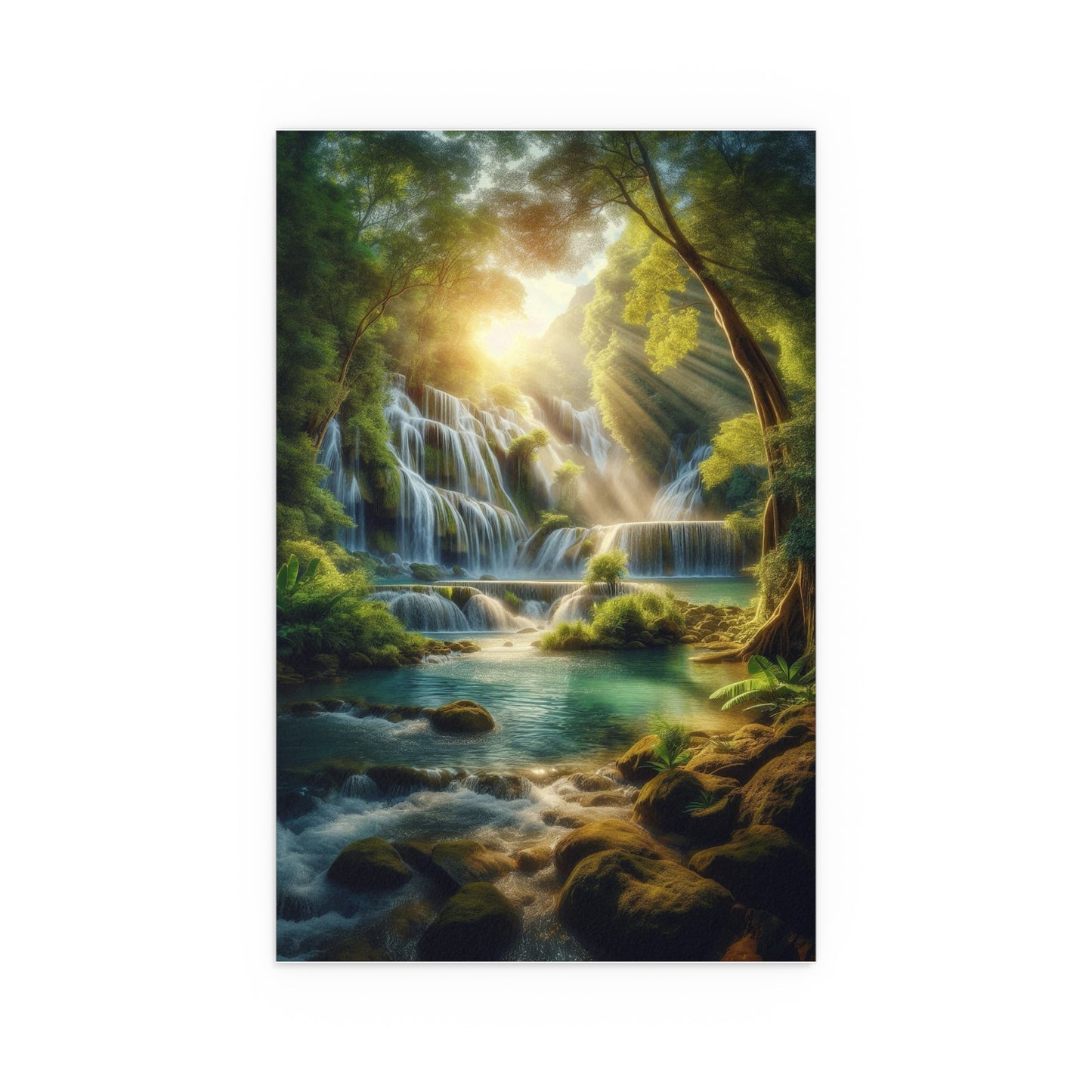 Waterfall in Forest | Indoor and Outdoor Silk Poster