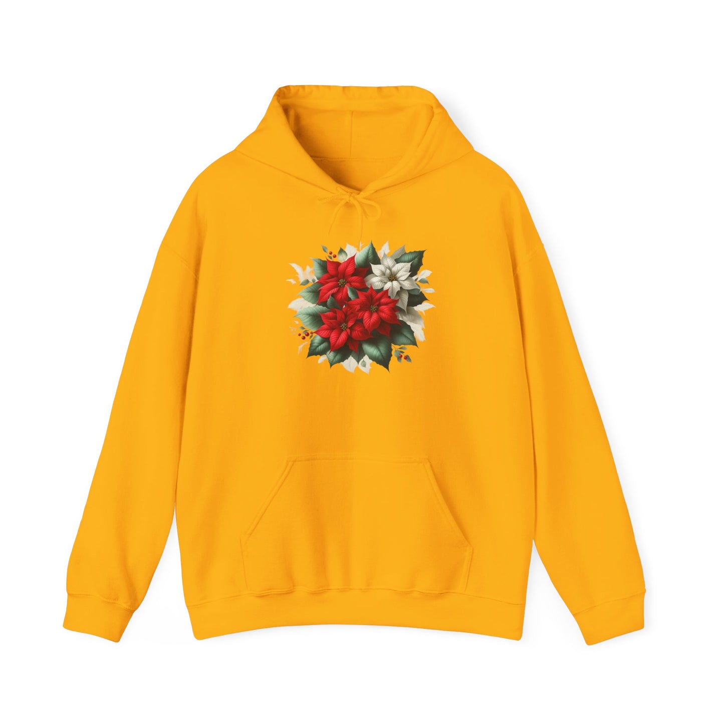 Festive Poinsettia Flowers | Unisex Heavy Blend™ Hooded Sweatshirt