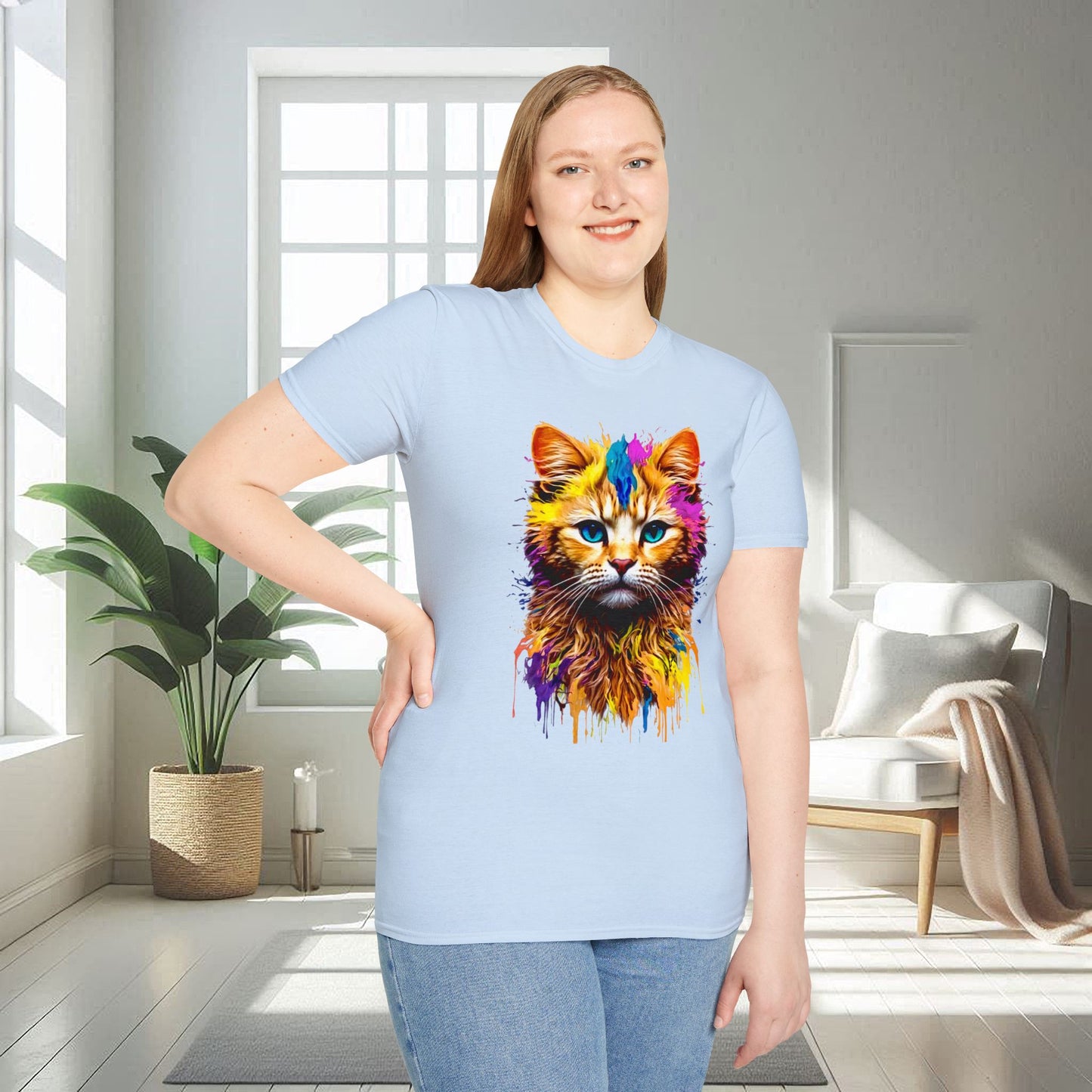 Chat vibrant | T-shirt doux unisexe