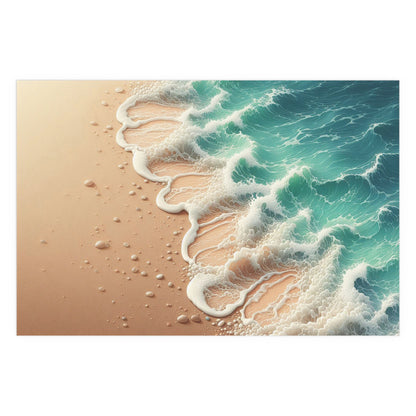 Wave Crashing a Sandy Beach | Indoor and Outdoor Silk Poster