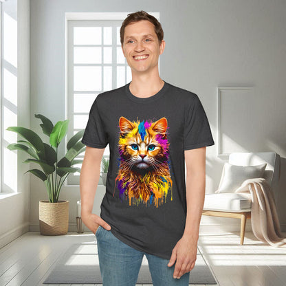 Chat peint | T-shirt doux unisexe