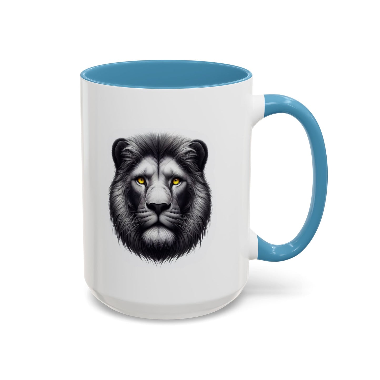 Lion Face with Golden Eyes | Accent Coffee Mug (11, 15oz)