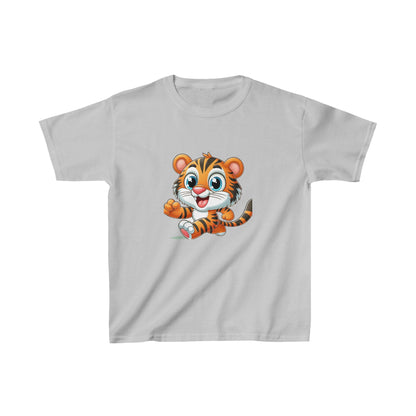 Bébé tigre en train de courir | T-shirt en coton épais™ pour enfants