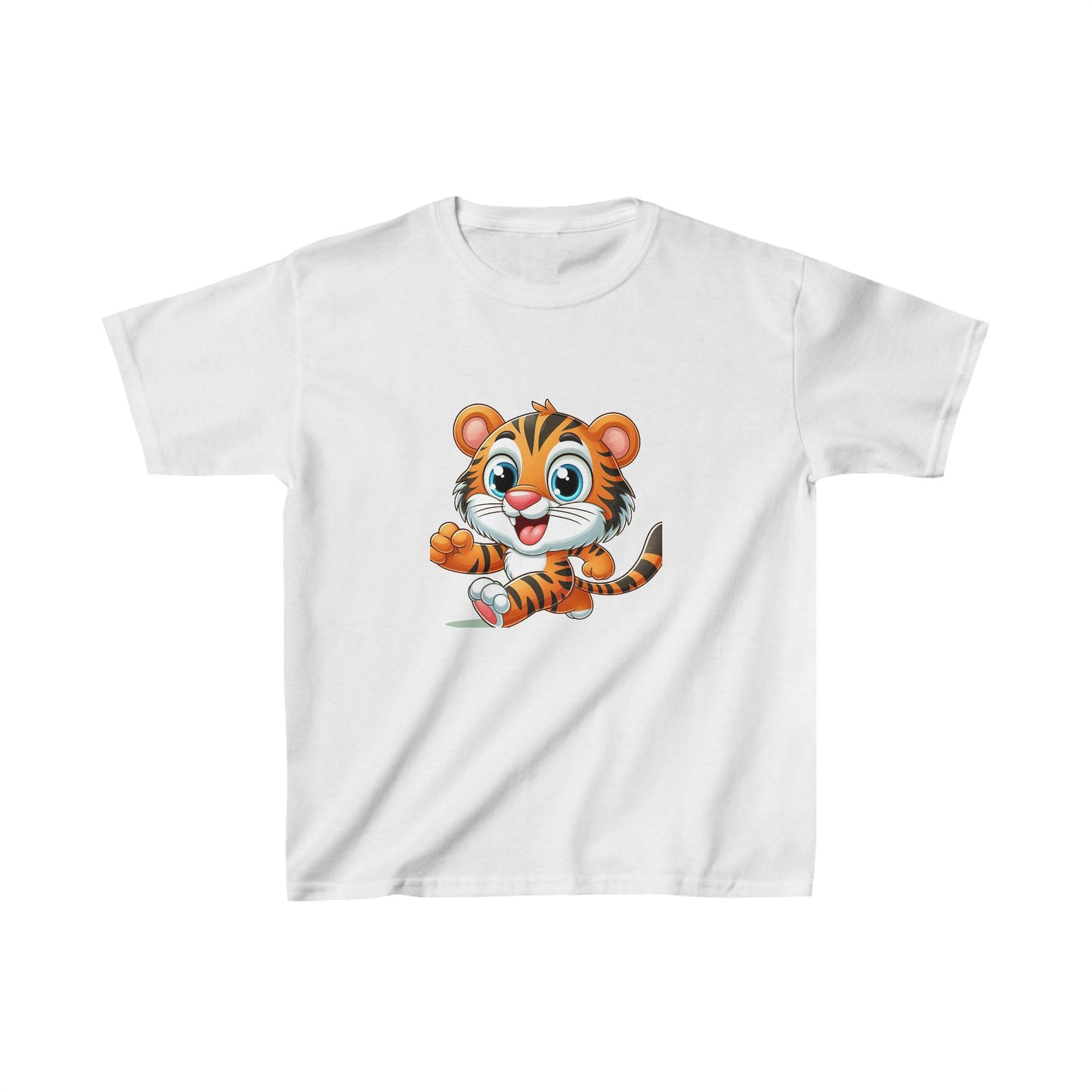 Bébé tigre en train de courir | T-shirt en coton épais™ pour enfants