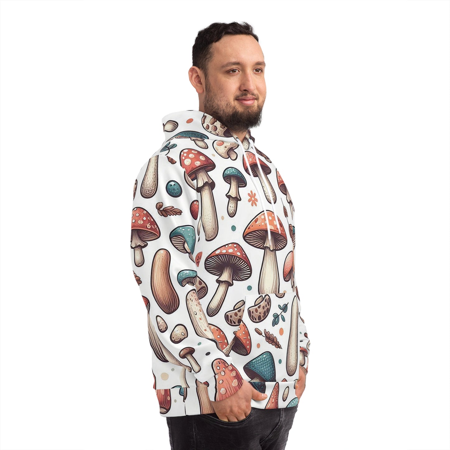 Mushrooms on White | Unisex Hoodie