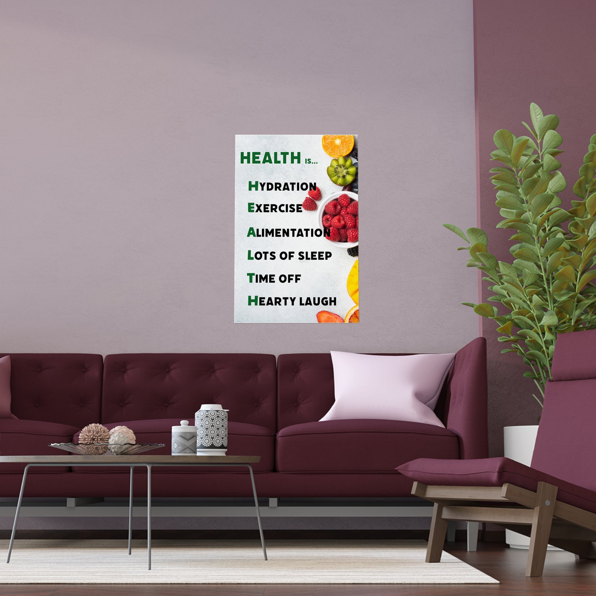 Health Is.. | Indoor and Outdoor Silk Poster