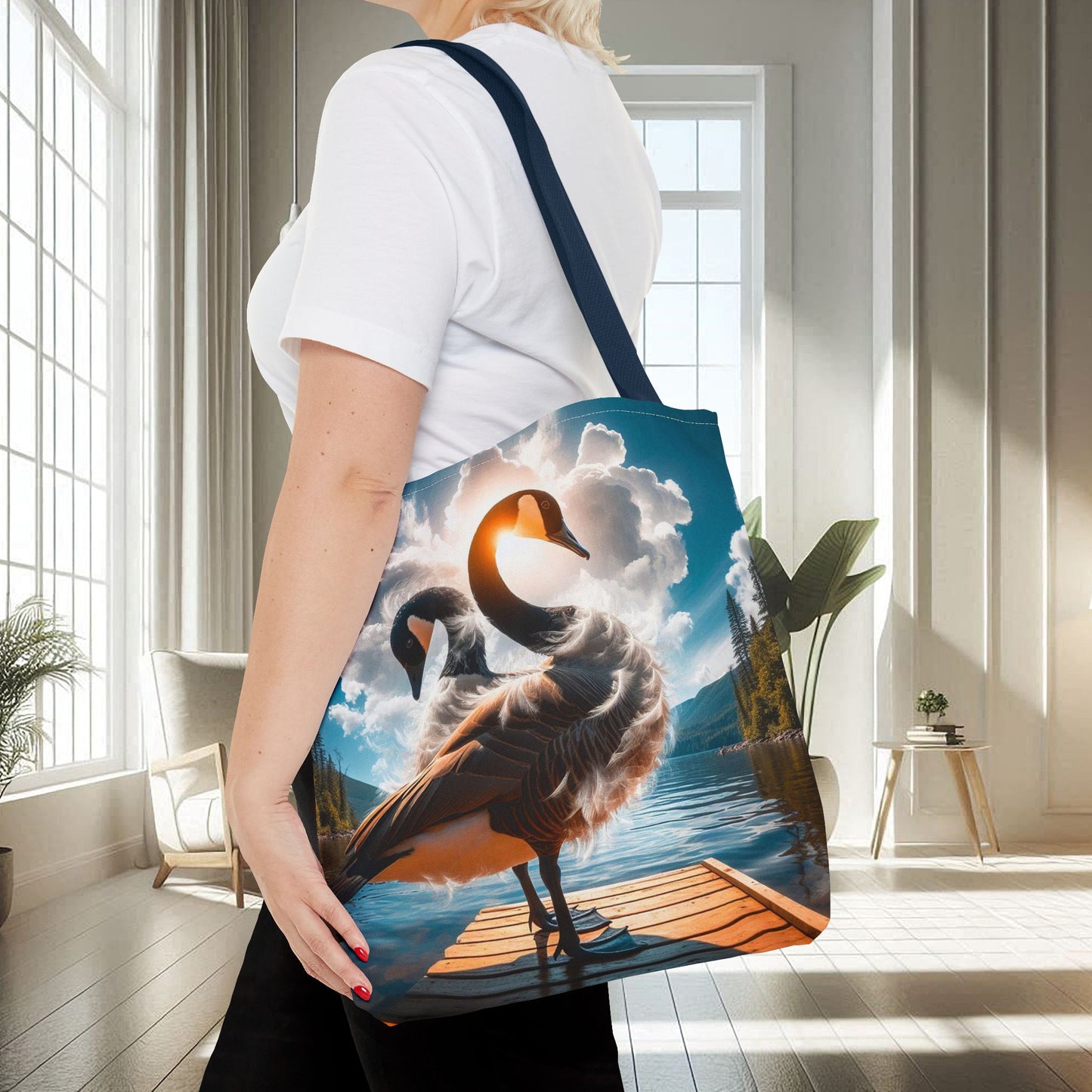 Canadian Geese On A Pier | Tote Bag