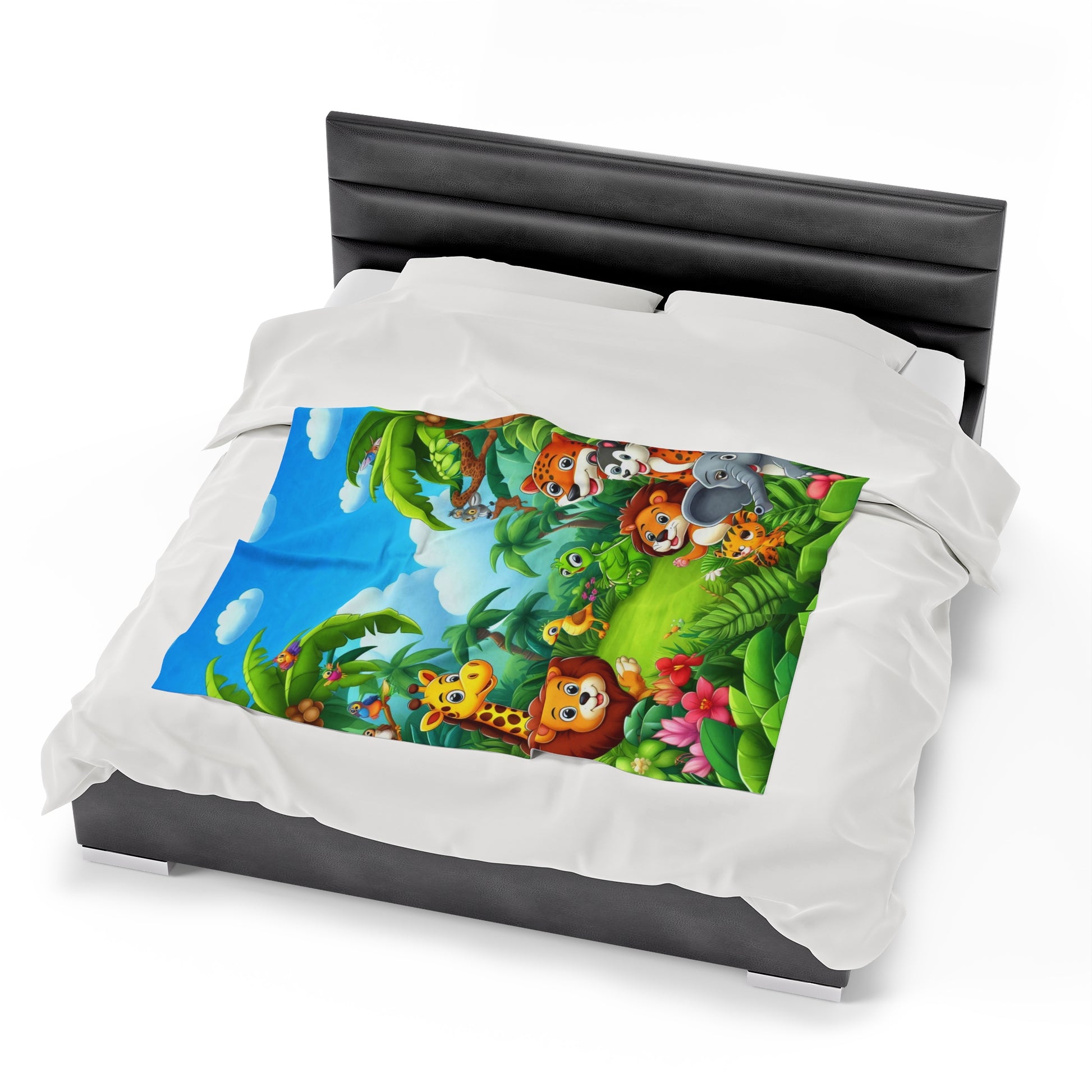 Baby Animals In A Forest | Kid's Velveteen Plush Blanket