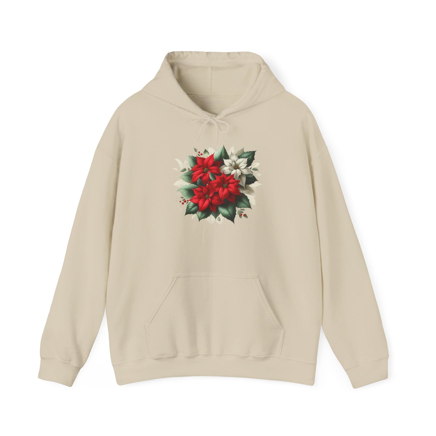 Festive Poinsettia Flowers | Unisex Heavy Blend™ Hooded Sweatshirt