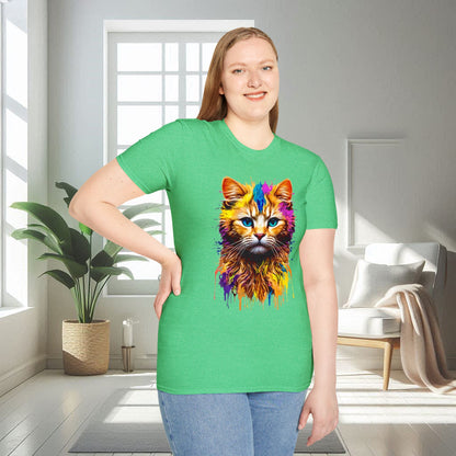 Chat vibrant | T-shirt doux unisexe