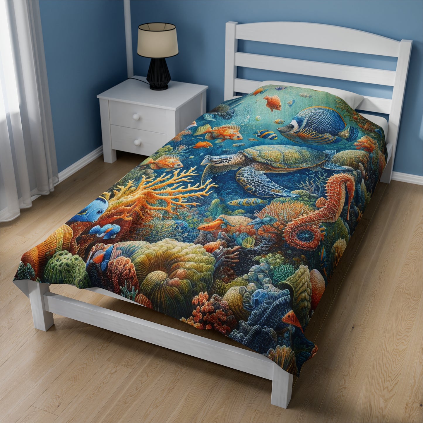 Underwater Animal Kingdom | Kid's Velveteen Plush Blanket