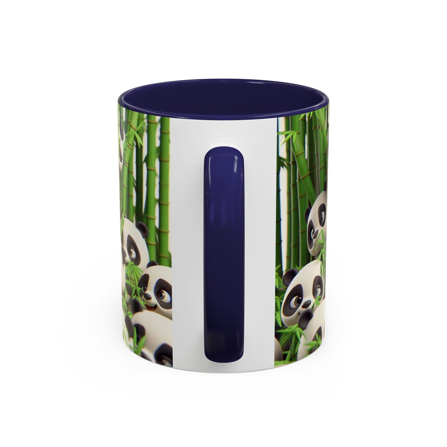 Pandas ludiques avec du bambou | Tasse à café Accent (11 oz)