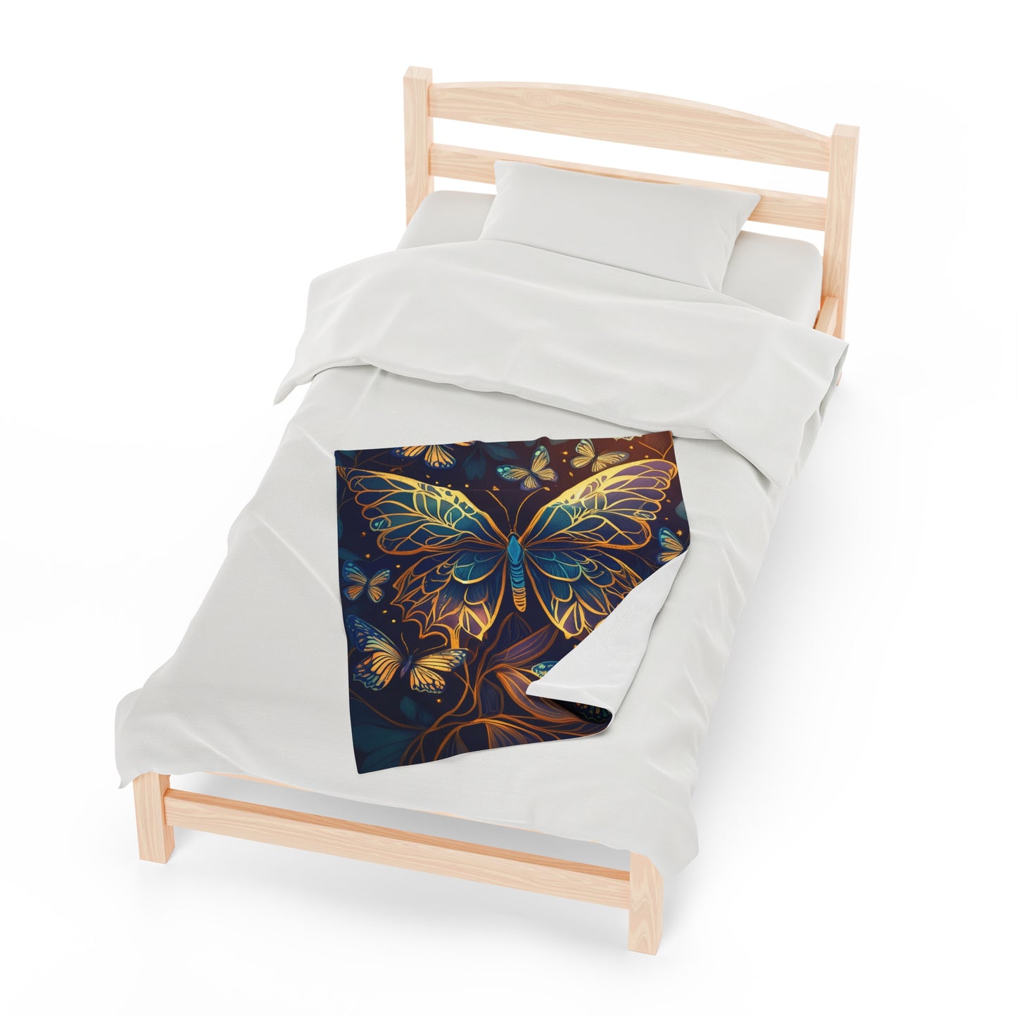 Butterflies With Hues | Velveteen Plush Blanket