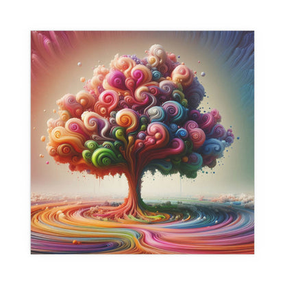 Colorful Swirls In A Tree | Indoor and Outdoor Silk Poster