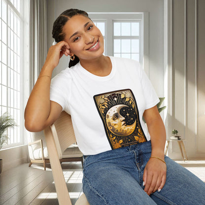 La carte de tarot de la lune | T-shirt doux unisexe