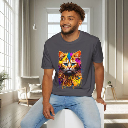 Chat peint | T-shirt doux unisexe